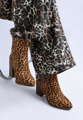Lunara Leopard Print Block Heel Boots - Stylish Comfort, Boots, $ 99.00, A Moment Of Now™